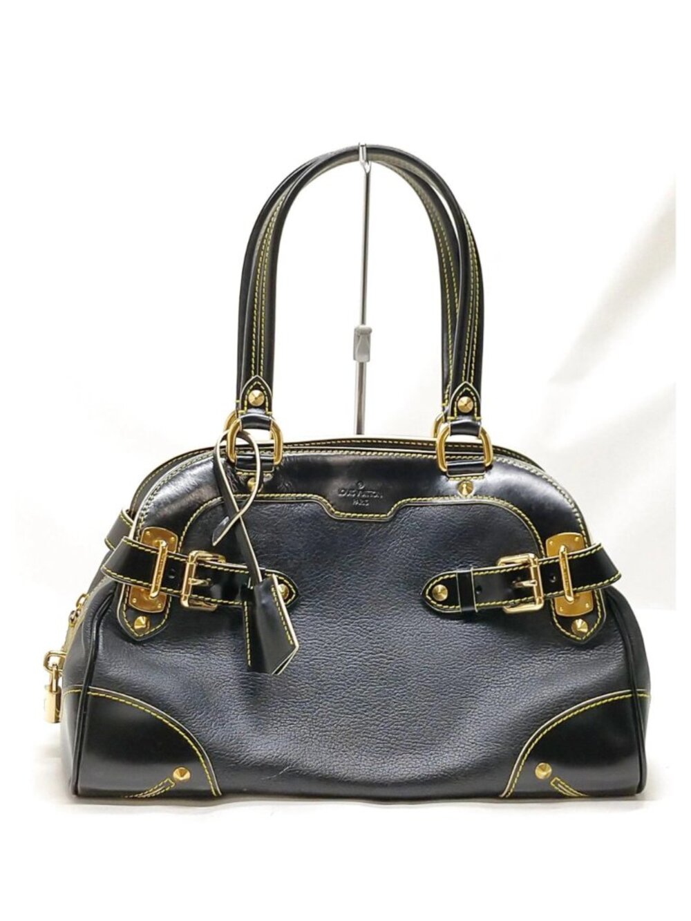 Authentic Louis Vuitton Le Radieux Suhali Black Leather Satchel Bag Luxury Bag - Picture 2 of 16